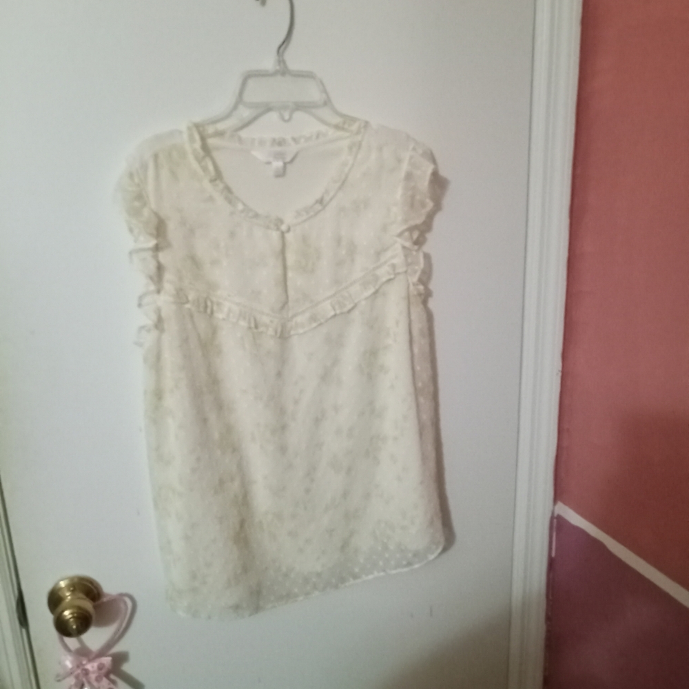 Women's Keyhole Front Light Butter Yellow Floral Sleeveless Blouse